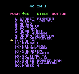 40-in-1 (Unknown001) - Details - Game - FC Gallery